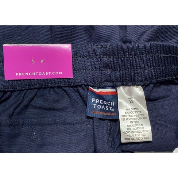 FRENCH Toast NAVY SHORTS Uniform Girl SZ‎ 12 Elastic Waist - Picture 9 of 11